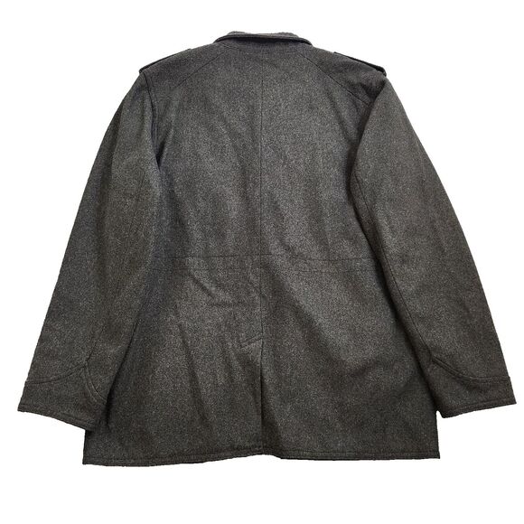 Old Navy Men XL Charcoal Gray Wool Blend Utility Military Field Coat Jacket - Picture 2 of 15